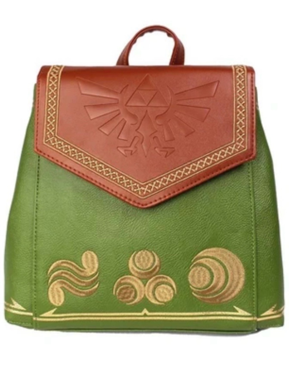 Zelda Green & Brown Leather Backpack